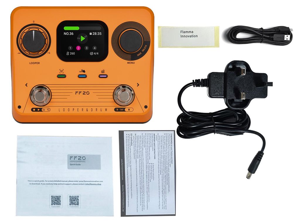 Drumcomputer-Looper mit Gitarreneffektpedal, Doppelpedalsteuerung, 5 Stunden Stereoaufnahme, 220 Rhythmusmuster, Time-Stretch-Technologie, E-Gitarr...