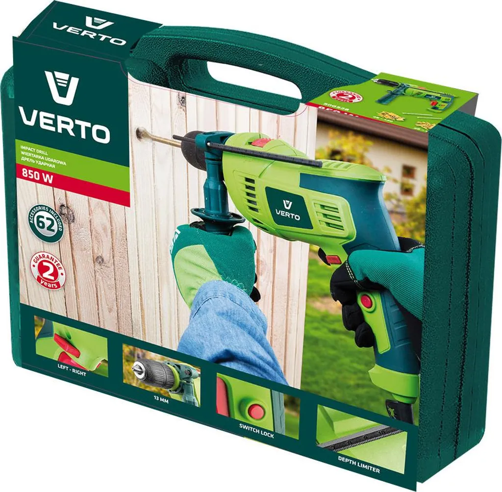 Perceuse à percussion VERTO 850 W avec mandrin auto-serrant robuste - 2