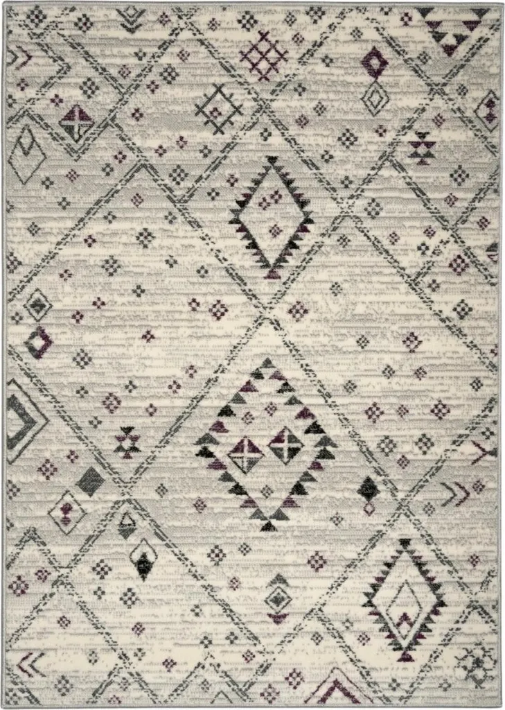 Grand tapis de salon rectangulaire 190x280 cm Harmonie gris foncé