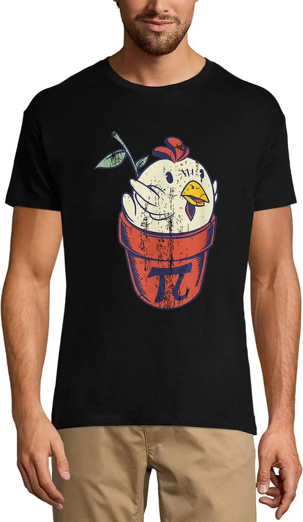 Herren Grafik T-Shirt Chicken Pot Pi Day Geek Öko-Verantwortlich Vintage Jahrgang Kurzarm Lustige Druck Geburtstag Geschenk Mann
