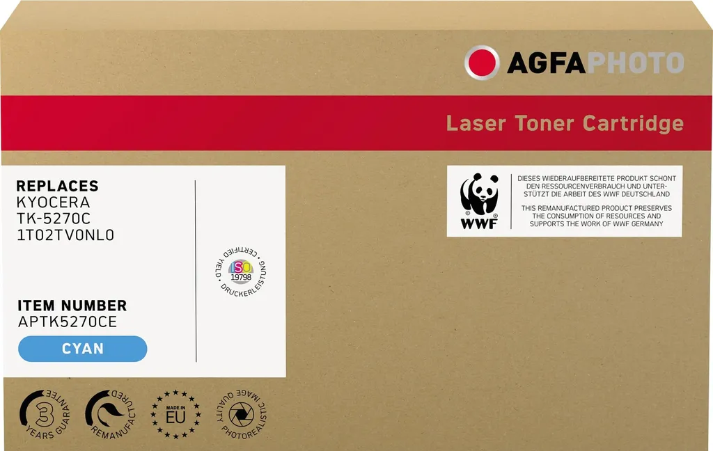 Cartouche de Toner Cyan AgfaPhoto APTK5270CE compatible Kyocera TK-5270