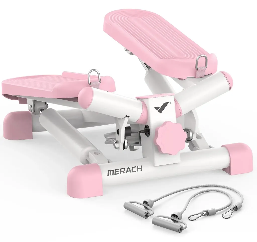 Mini-stepper Twist Hydraulique Ivoire 150 kg avec Élastiques Fitness