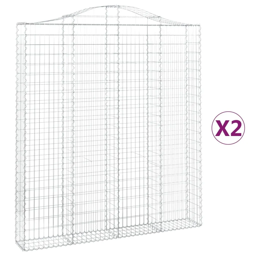 Arche de jardin en gabion fer galvanisé 200x30x220 cm pour déco extérieure