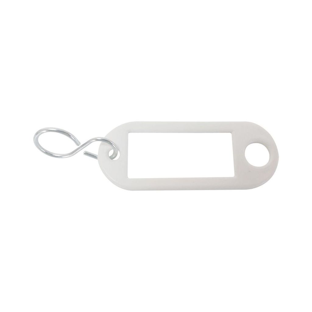 Schlüsselanhänger (Schlüsselschild) beschriftbar, gelocht Kunststoff weiß