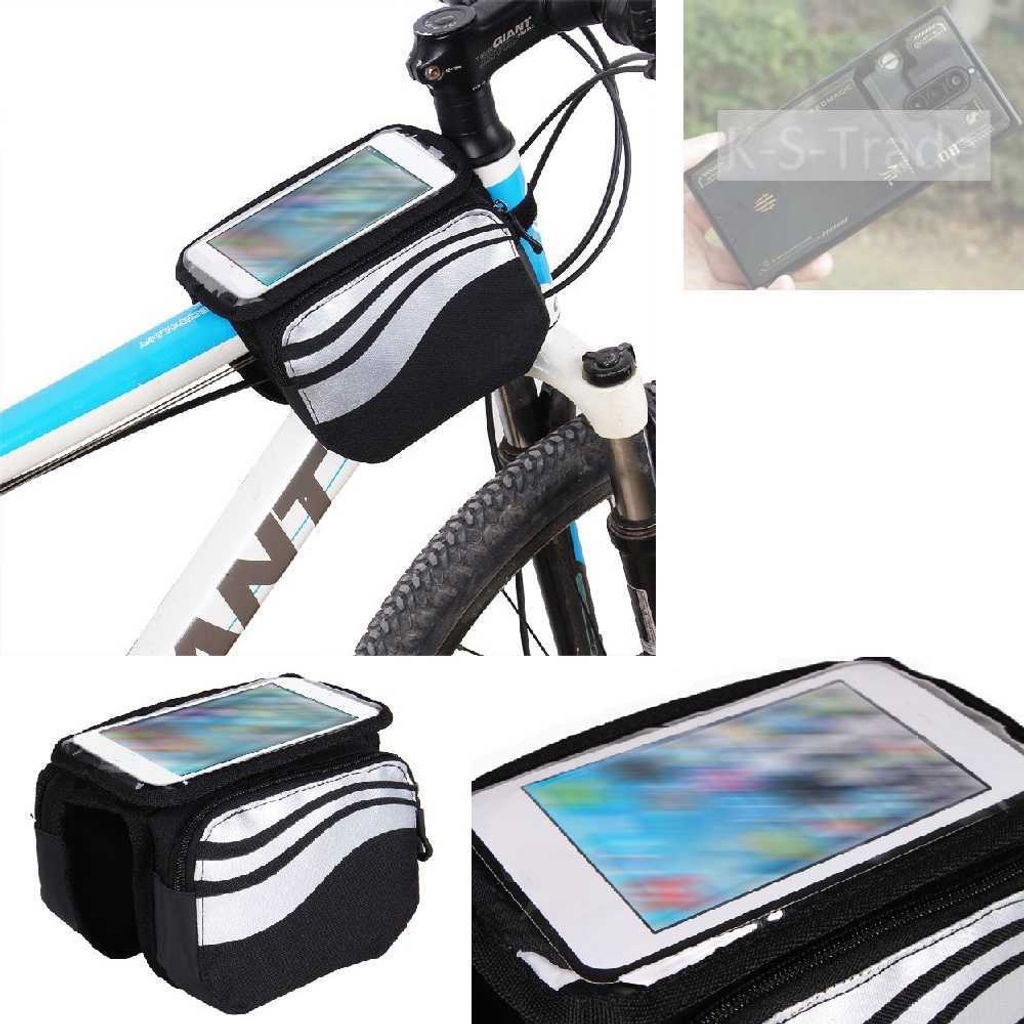 K-S-Trade Rahmentasche Fahrrad-Halterung kompatibel mit nubia Red Magic 8 Pro+ Rahmenhalterung Fahrrad Handyhalterung Fahrradtasche Handy Smartphone
