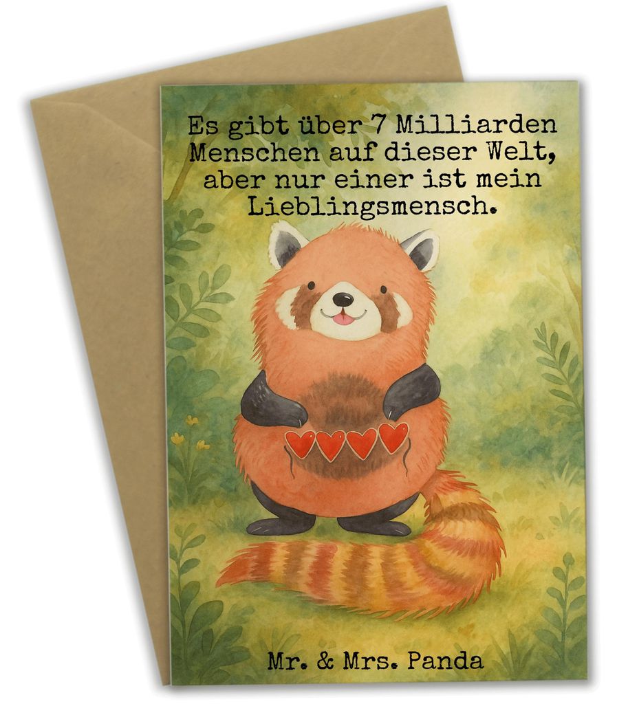 Mr. & Mrs. Panda babykarte Roter Panda Design - Weiß - Geschenk, Liebling, osterkarten, Lustige Sprüche, weihnachtskarten, glückwunschkarten, Ro...