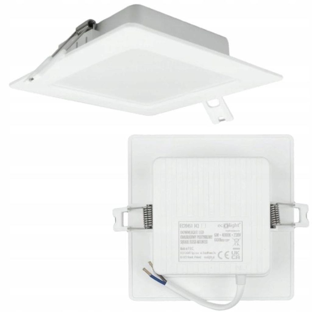 Luminaire encastré carré blanc 12 cm encastré LED 6W Image du produit 