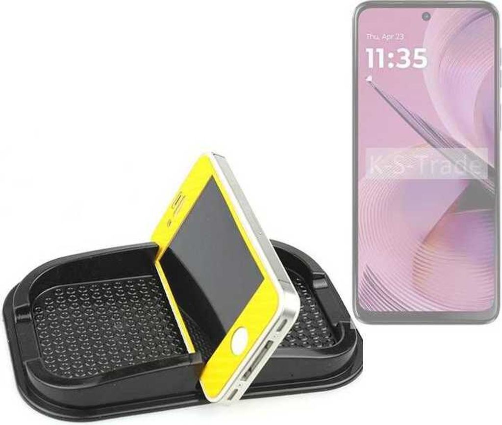 K-S-Trade Auto Anti Rutsch Matte Smartphone-Halter kompatibel mit Motorola Moto G55 5G Haft Pad Armaturenbrett Handy-Halterung Silikon