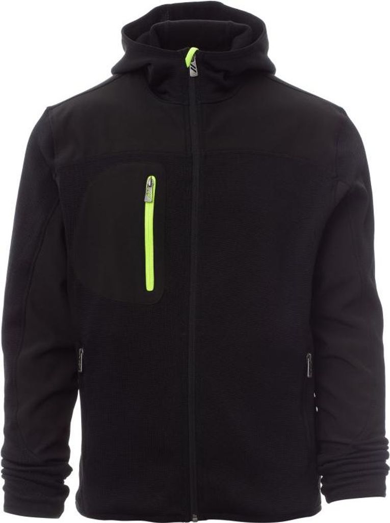 Payper TRIP Jacke Softshell-Strick schwarz/schwarz-fluo, Gr. M, 000453