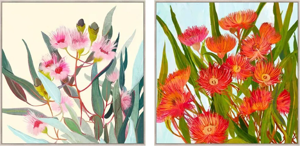 Décorer un Grand Mur Vide avec le Lot de 2 Tableaux Fleurs 100x100cm