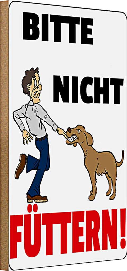 Holzschild Hinweis 20x30cm Tiere Bitte nicht füttern Hund