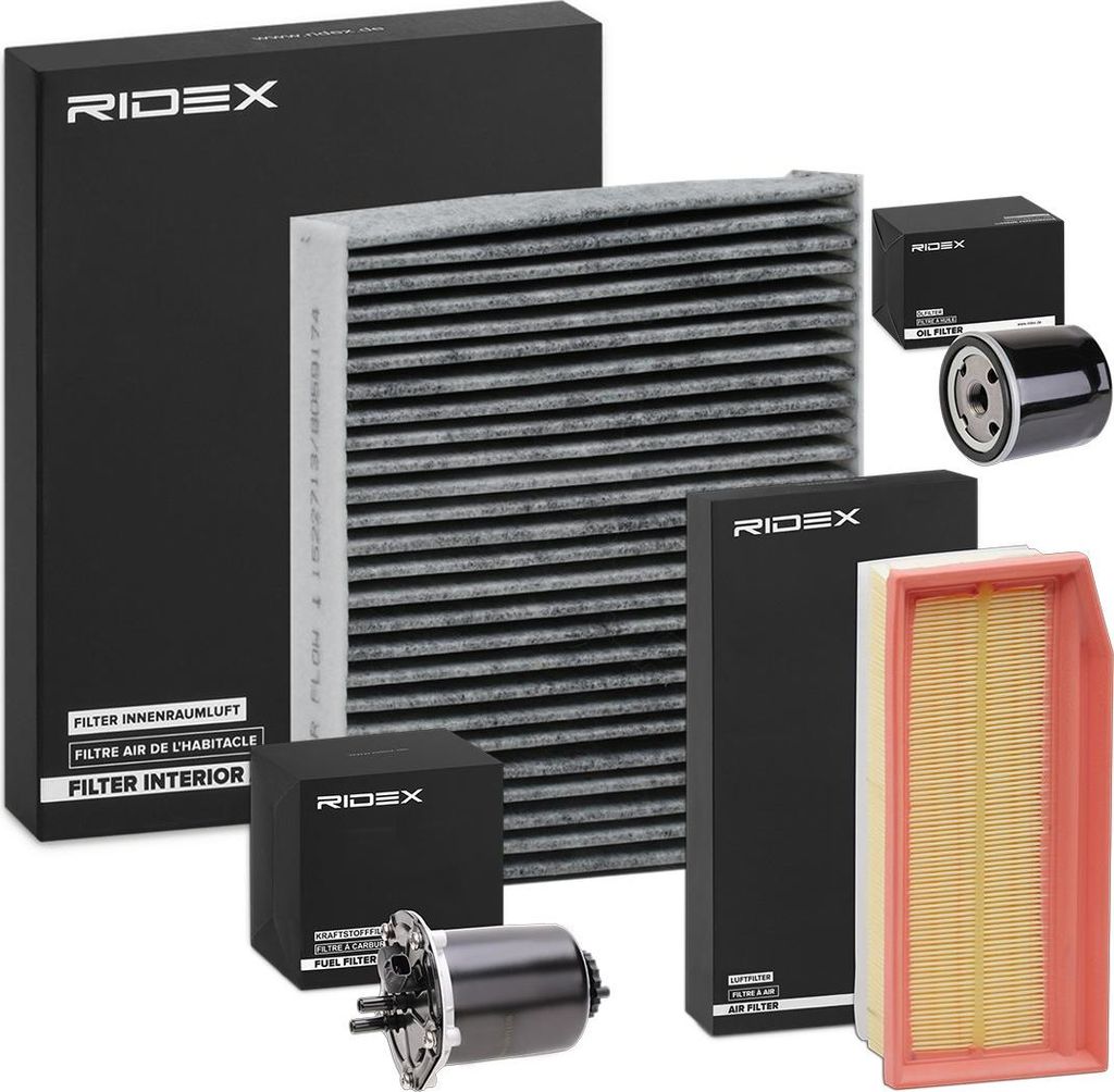 RIDEX Filterset Inspektionspaket Filtersatz für RENAULT Clio IV Schrägheck (BH) Captur (J5, H5) Clio IV Grandtour (KH) CLIO IV Kasten Duster (HM)