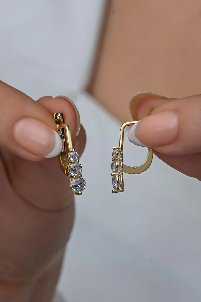 Boucles d'oreilles anti-allergie en argent rhodié 925 et zircone brillant