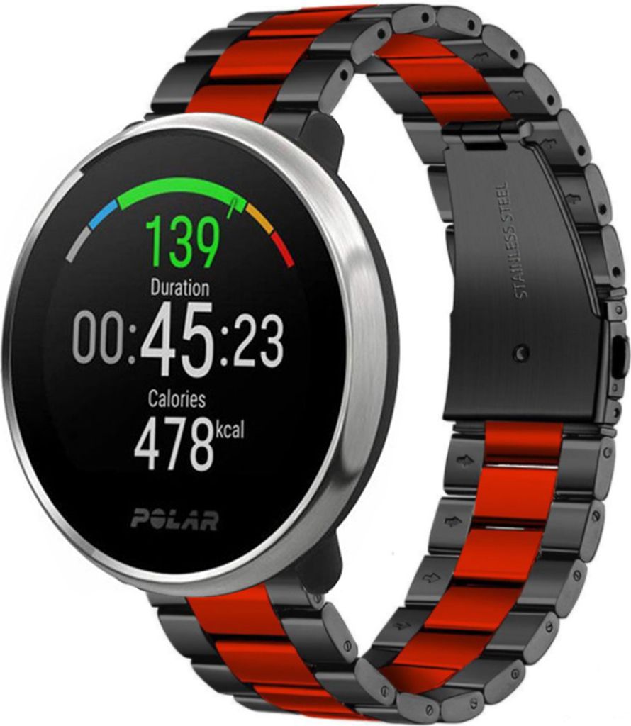 Strap-it Stahlarmband - Kompatibel mit Polar Ignite Armband Ersatzarmband Edelstahl Armband mit faltschließe Sportuhr zubehör für Polar Unite Ar...
