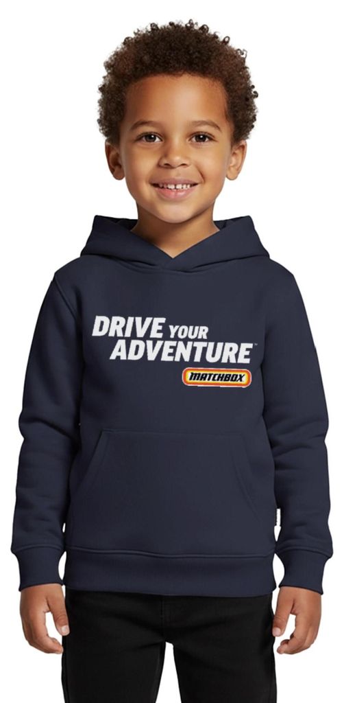 Spreadshirt Matchbox Logo Drive Your Adventure Kinder Premium Hoodie, 110/116 (4 Jahre), Navy