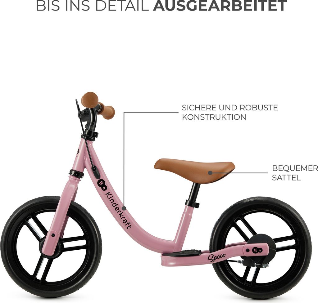 Kinderkraft SPACE Laufrad - Leicht, mit Handbremse - Produktbild 7