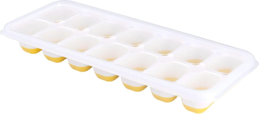 Eiswürfelschale aus Silikon mit Deckel, 14 Würfel, leicht zu lösen, stapelbare Eisform für Cocktails, Kaffee, Saft, Whisky, Eisgetränkebereiter