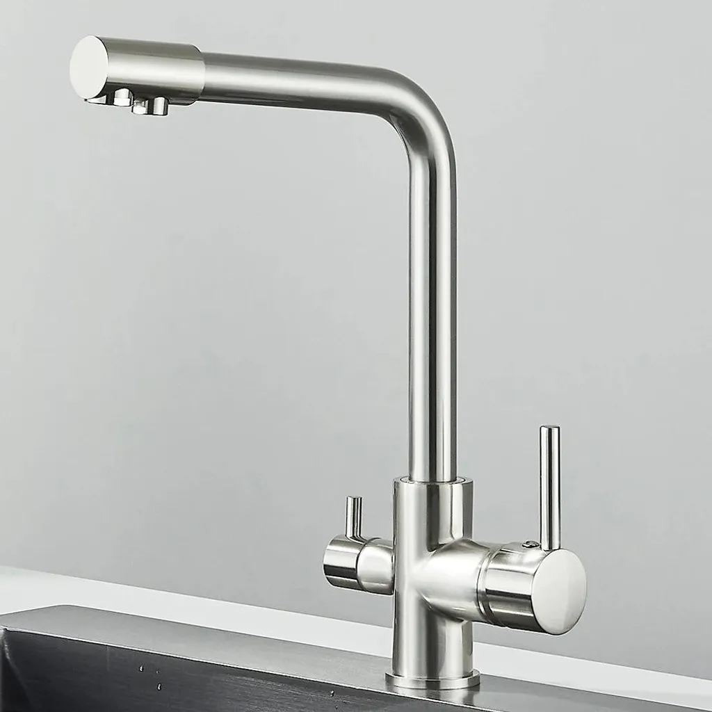 Mitigeur cuisine avec système de filtration intégré - Finition nickel mat
