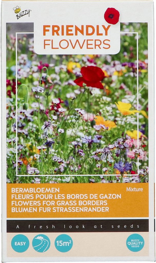 Seitenstreifen Mischung (15 m²) | Blumenwiese von Buzzy Seeds