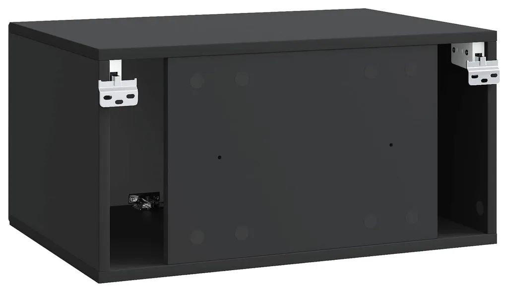 Meuble TV mural vidaXL noir 59,5x41x30 cm - Support d'écran suspendu