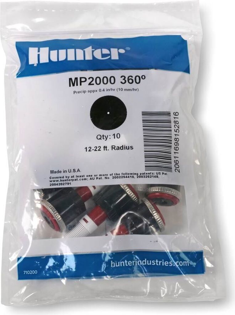Hunter | Rotationsdüse MP2000 – Rot – 360° – Produktbild 