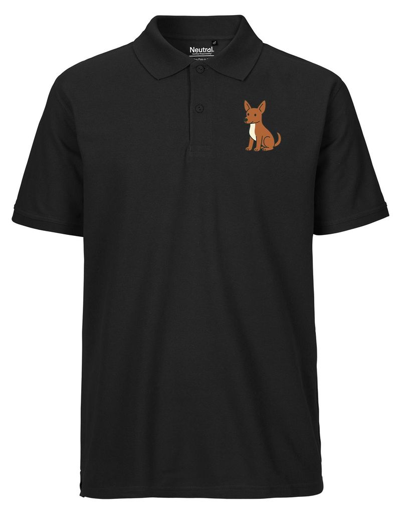 Huuraa Herren Polo Shirt Podenco Comic Poddi 3XL Black Bio Baumwolle Fairtrade Poloshirt Geschenkidee