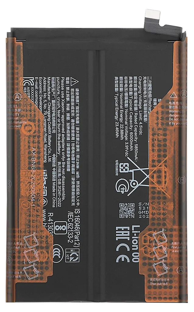Batterie pour Redmi 15C / Poco C85 4G : Retrouvez une Autonomie de 6000mAh