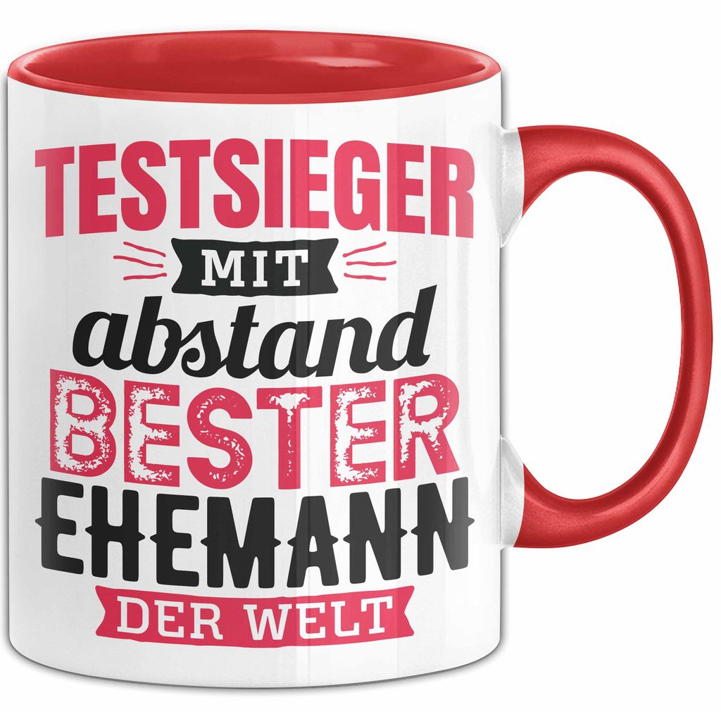 Lustige Tasse Geschenk Mit Bester Ehemann Der Welt Spruch (Rot)
