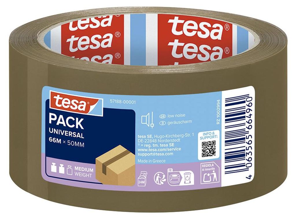 Klebeband "Pack Universal", braun, 50 mm x 66 m, TESA Produktbild 