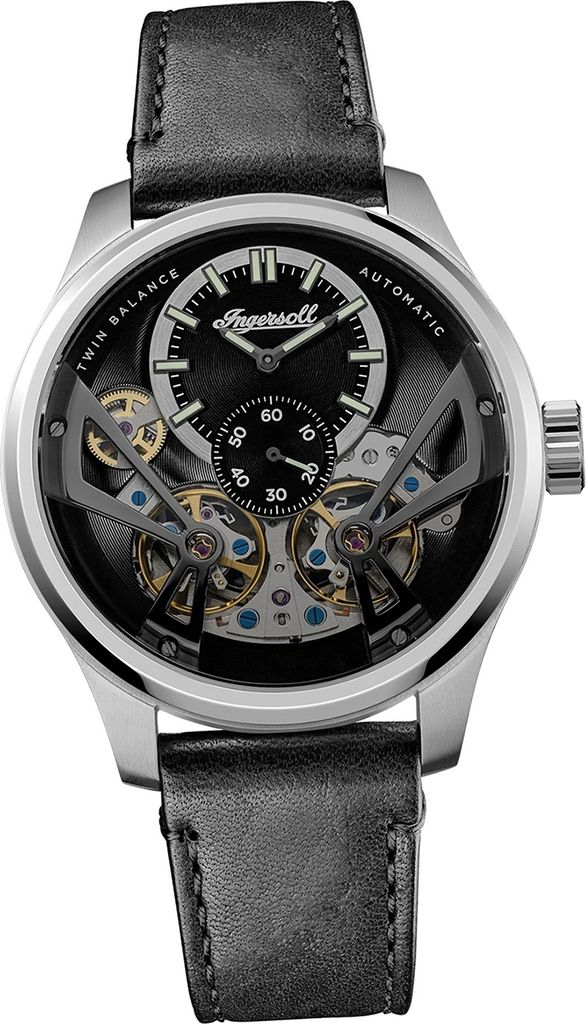 Ingersoll Leder Herren Uhr Analog Sport Armbanduhr schwarz D2UIN16101