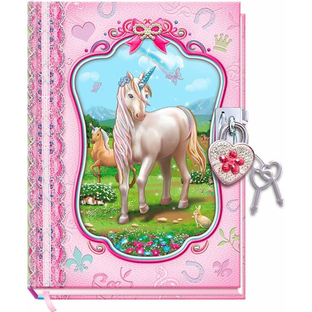 SPARKYS Tagebuch mit Schloss Niedliches Einhorn