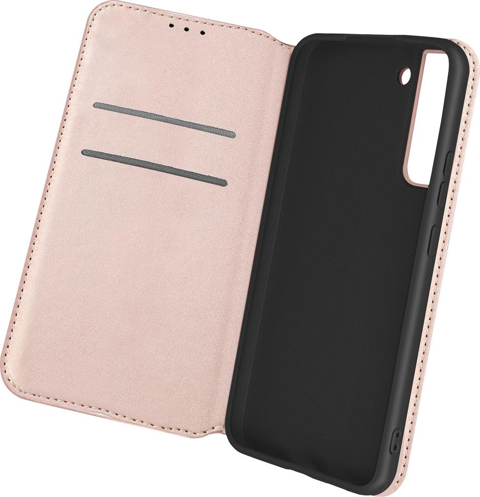 Kunstleder Cover Classic Edition, Klappetui für Samsung Galaxy S22 – Rosegold