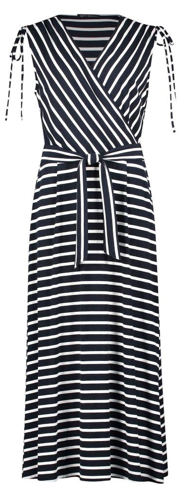 Kleid Lang ohne Arm 8813 Dark Blue/Cream Größe 38
