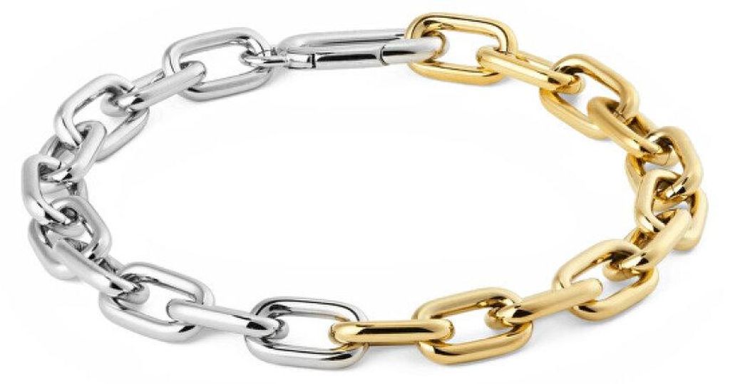 Zweifarbiges Damenarmband Contrast Link DW004019 - Lä nge: 17,5 cm