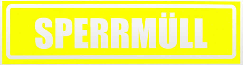 Kiwistar Sperrmüll invertiert Magnetschild Schild magnetisch - 45cm Neongelb - Magnetfolie für Auto PKW Kfz