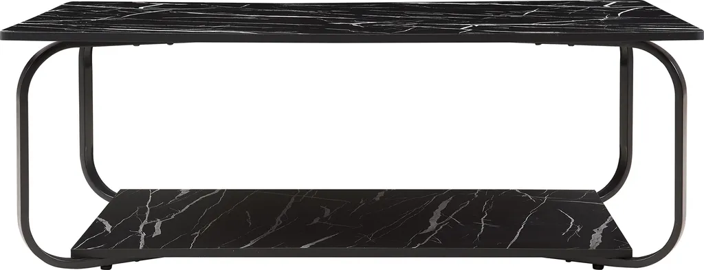 Table basse aspect marbre noir Kolta : design minimaliste et chic - 6