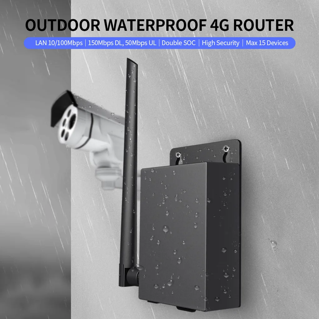Routeur 4G Extérieur pour Caméra IP avec Antenne WiFi Longue Portée UE