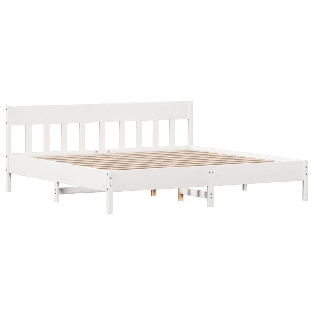 "2026 MODERNE"Massivholzbett Modernes/Doppelbett - Polsterbett Erwachsene/r /Kind - ohne Matratze - Weiß 200x200cm Kiefernholz - Klassische Betten...
