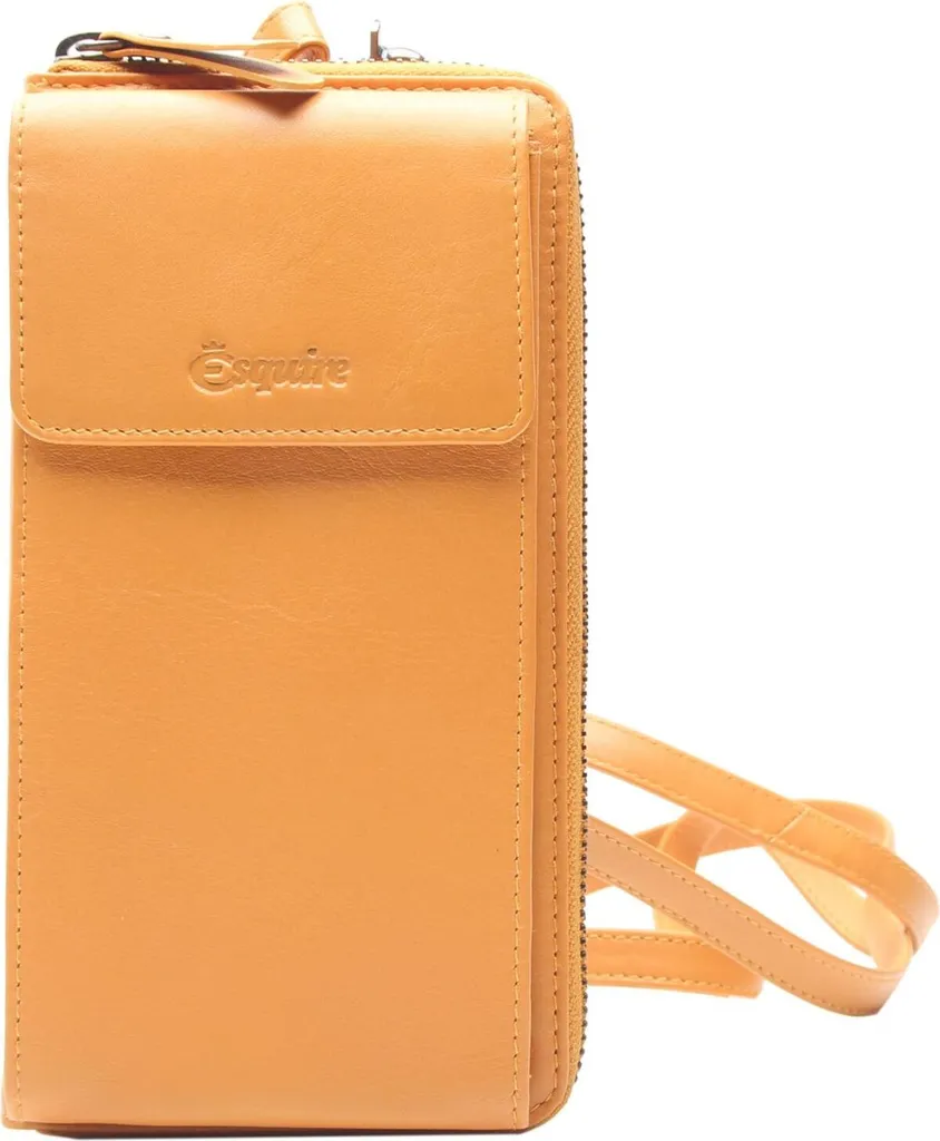 Esquire Peru Sacoche Téléphone en Cuir de Qualité Coloris Curry Foncé