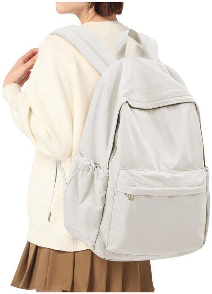 Hybrid-Rucksack Beige Schule Teenager Mädchen Damen Causal Schulrucksack Laptop-Tasche Arbeitstasche für Jungen und Mädchen