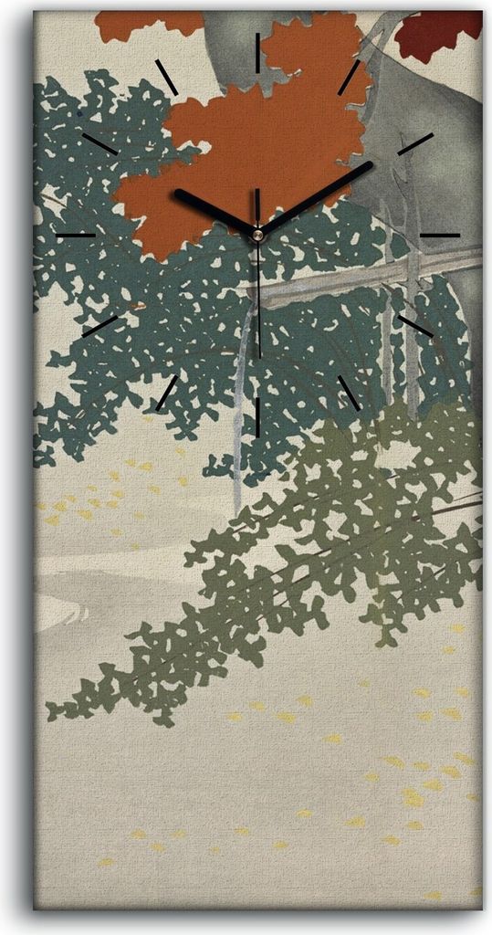 Dekor Leinwand Uhr Wandbilder 30x60 Malerei Abstrakte Kunst Bäume Blätter - schwarze Hände