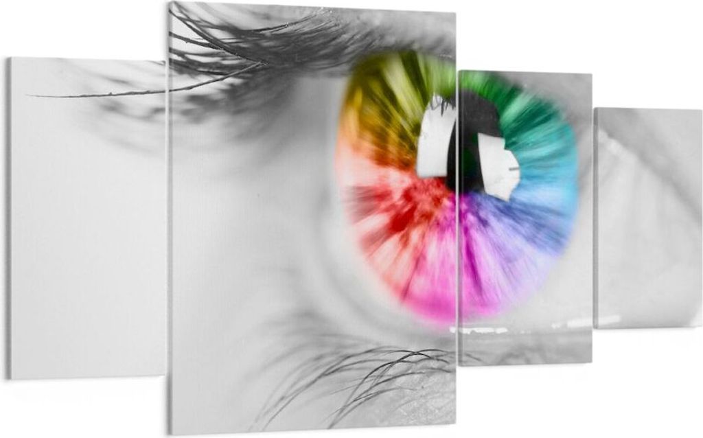 Bild auf Leinwand - Leinwandbild - Auge Regenbogen Wimper Produktbild 