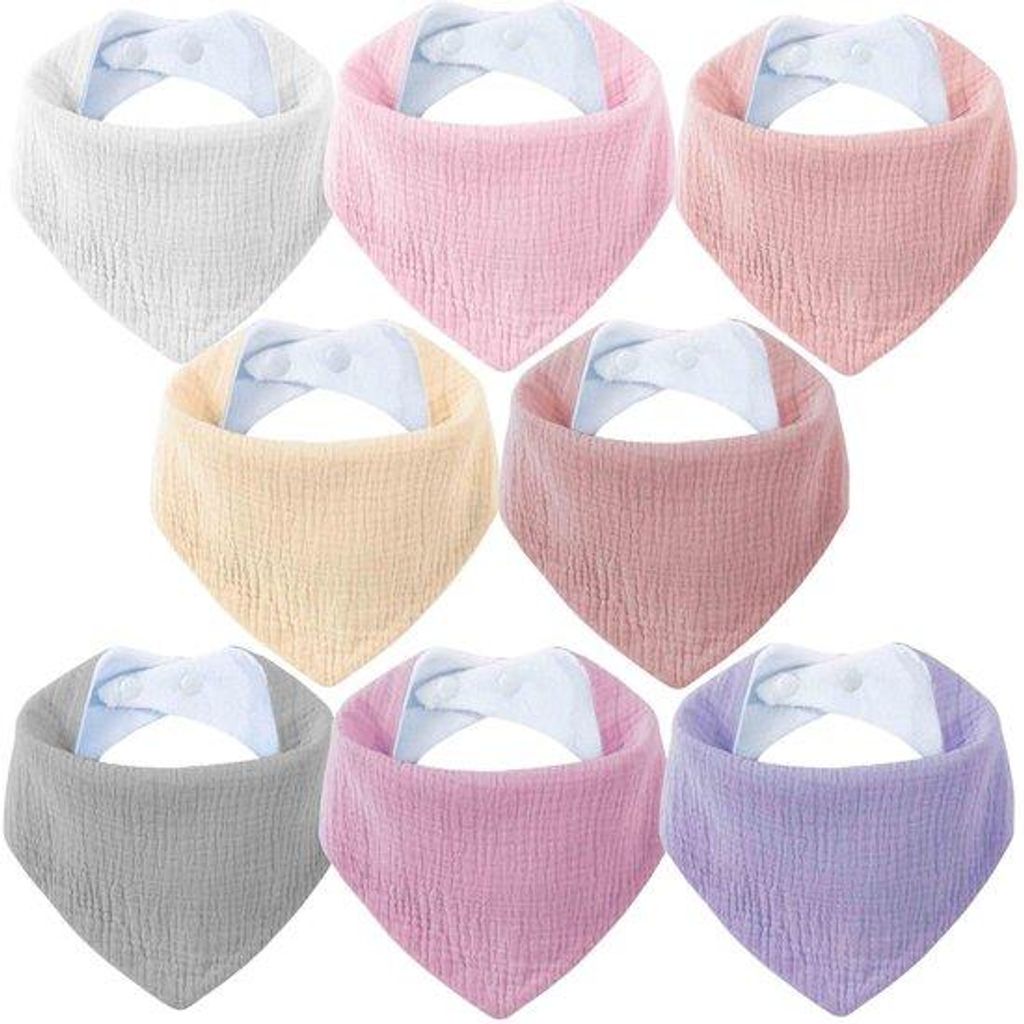 Kleidung für Säuglinge Dreieckige Babydecke Halsschutzkappe Feldtuch Baumwolle für Babys Kinder Jungen Mädchen Unisex Satz Knopfverschluss (8, ...