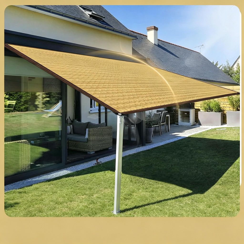 Sonnensegel 3x3M Quadrat, Schattierungsnetz mit sen Gelb