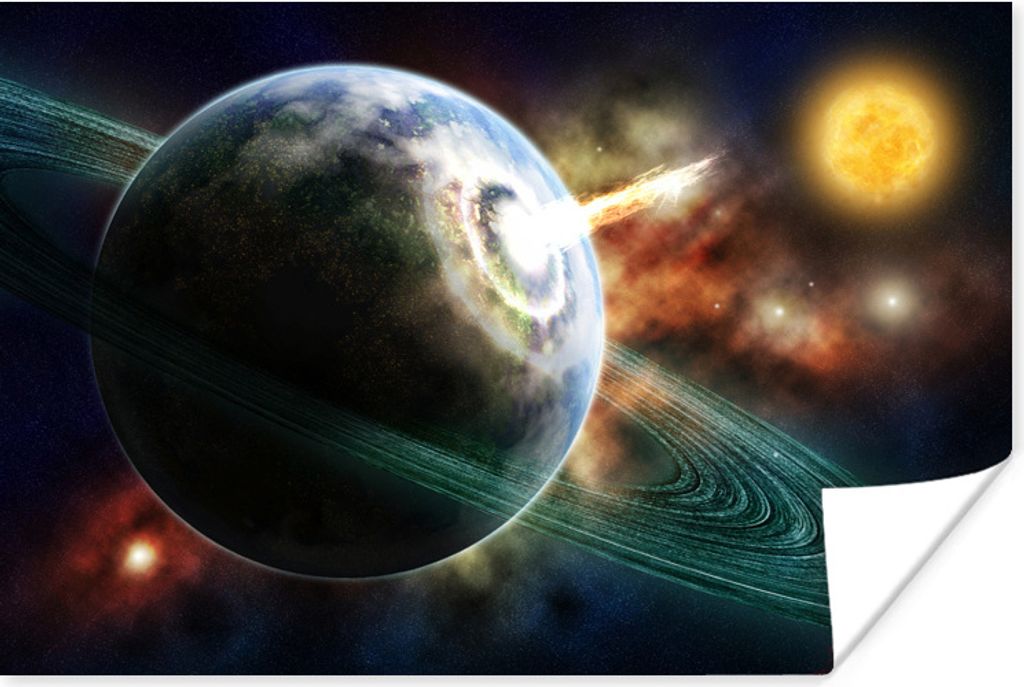MuchoWow Poster Meteoriteneinschläge 60x40 cm - Schlafzimmerdekoration