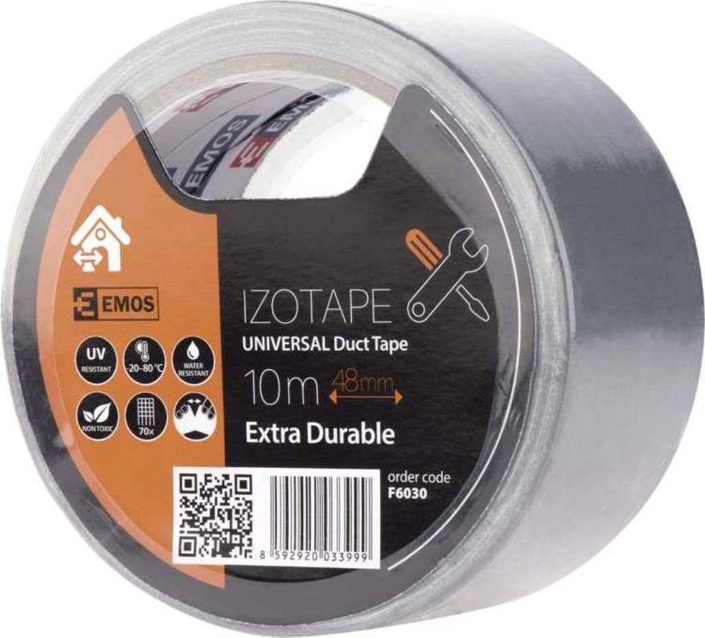 Universal Isolierband 48mm/10m Duct Tape Wasserdichtes Gewebeklebeband Grau