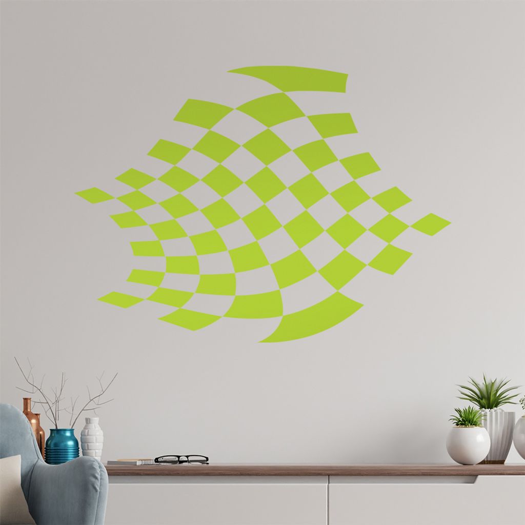 Karo verzerrt Wandtattoo in 6 Größen - Wandaufkleber Wall Sticker - Dekoration, Küche, Wohnzimmer, Schlafzimmer, Badezimmer