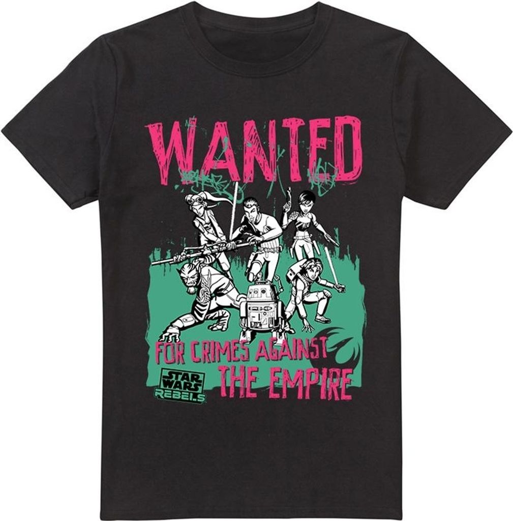 Star Wars - "Wanted Rebels" T-Shirt für Herren TV4117 (M) (Schwarz)
