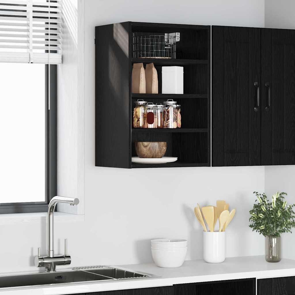 "Schlussverkauf" Hängeschrank Küche - moderne Küchenschrank - 1 pc - mit Regal Schwarz Eichen-Optik 40x29,5x60 cm C10062