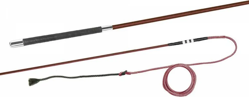 Cravache rouge Fleck Picadero 200 cm avec grip adhésif de qualité